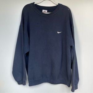 Navy Blue Crewneck Size XL Oversize Made In USA Vintage Stain